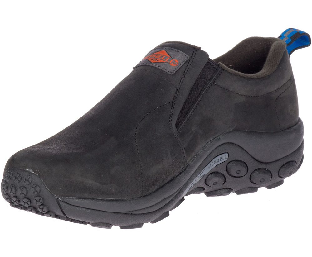 Merrell Slip Ons Black - Jungle Moc Leather SR - Mens 31ECXQGFJ